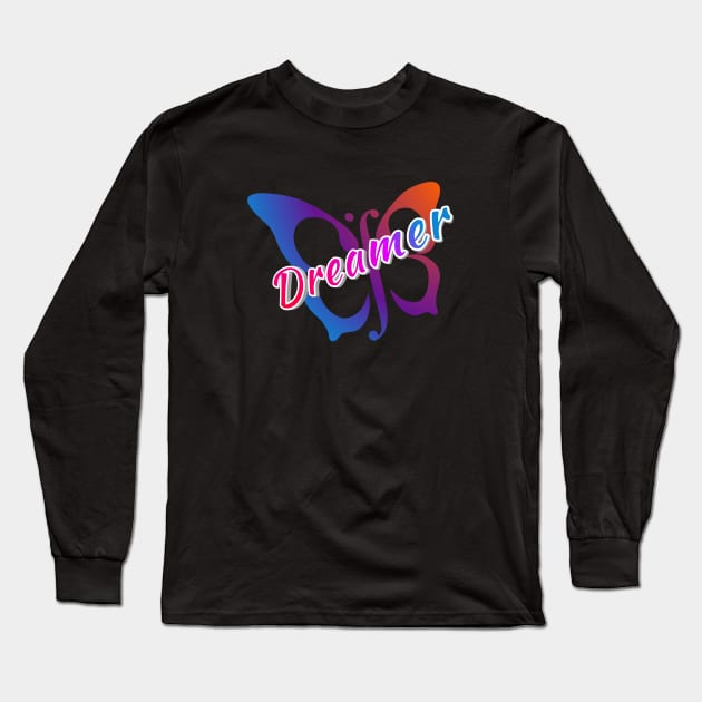 Dreamer Butterfly Long Sleeve T-Shirt by Courtney's Creations